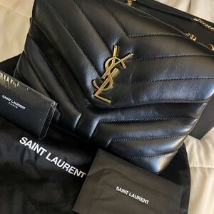 💯 Authentic Saint Laurent lou lou Black Shoulder Bag
